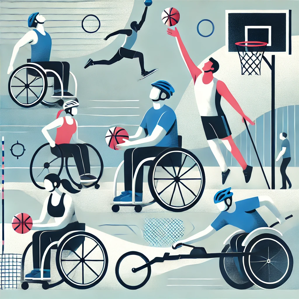 Atleti con disabilità che praticano sport inclusivi